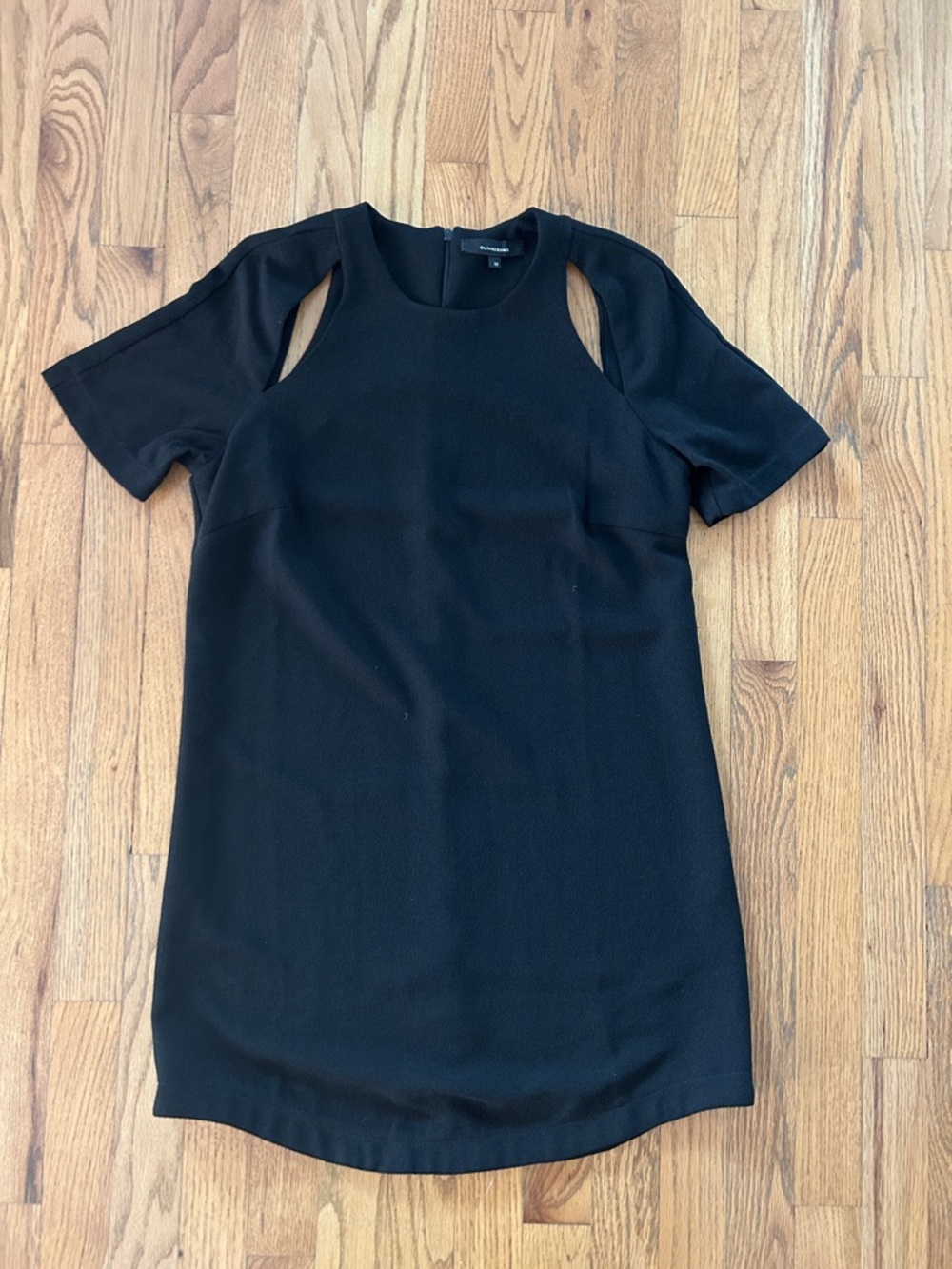 Olivaceous Black Mini Dress with Cutout Shoulders